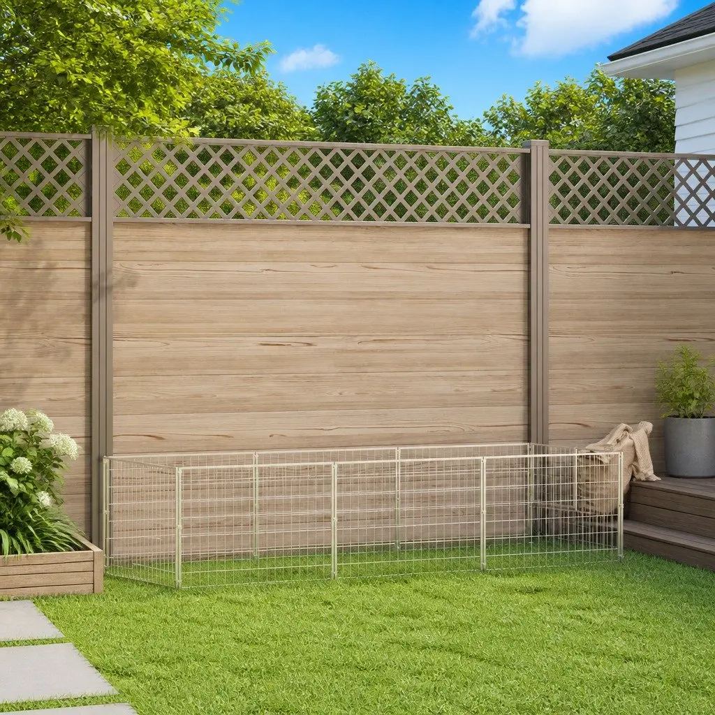 Dog Kennel 3m² Outdoor Pet Cage Steel Wire Mesh Enclosure Run Exercise Pen