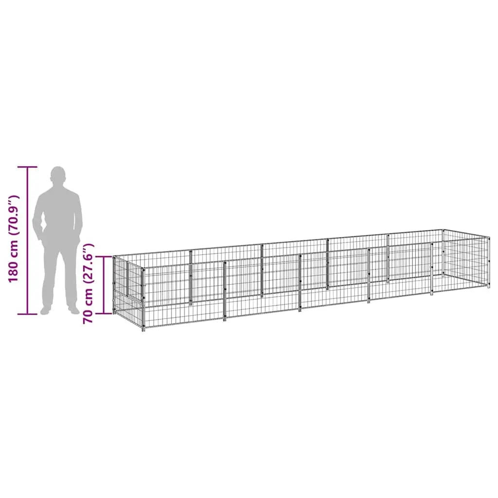 Dog Kennel 5m² Outdoor Pet Enclosure Steel Wire Mesh Run Exercise Playpen