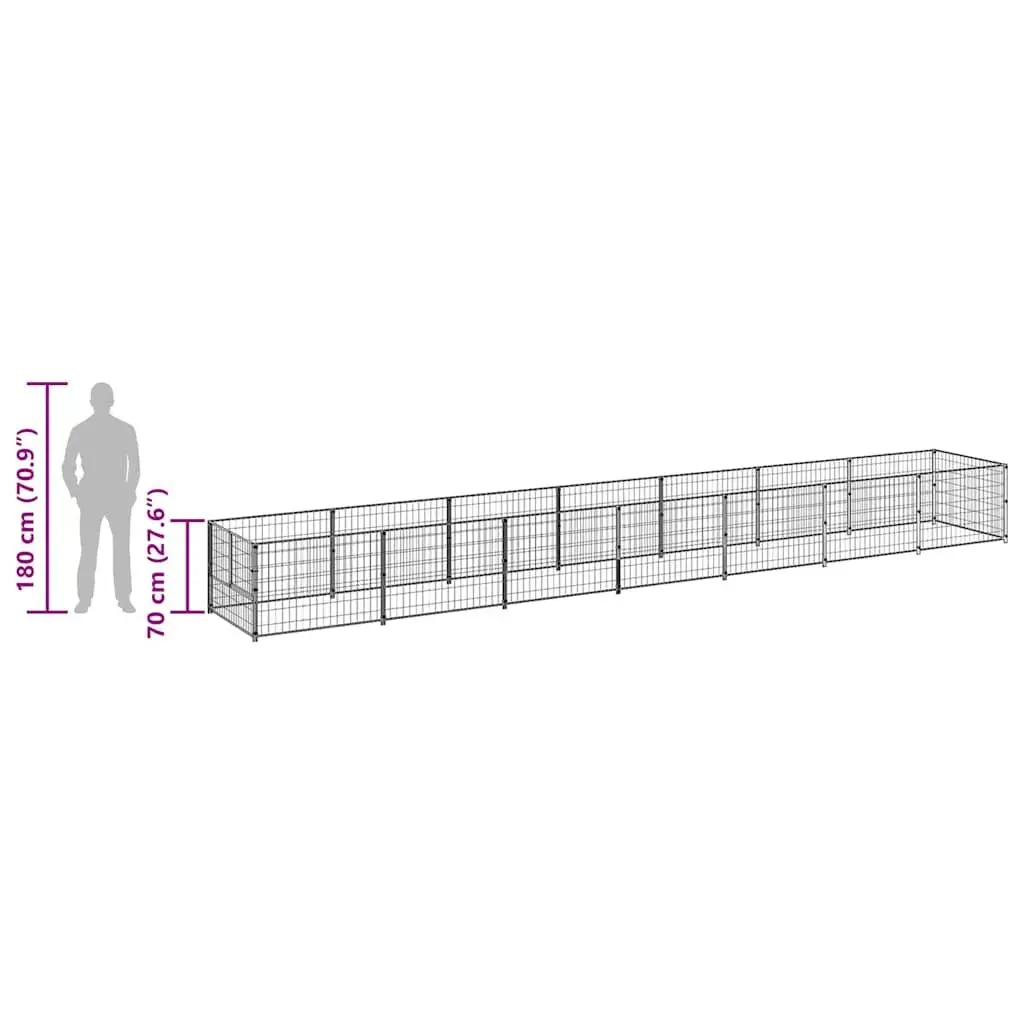 7 m² Outdoor Dog Kennel for Active Pets