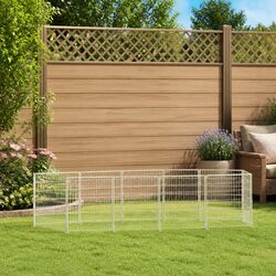 Dog Kennel 8 m² Outdoor Pet Enclosure Steel Wire Mesh Run Lockable Door