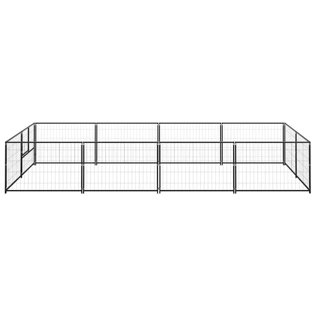 Dog Kennel Steel Construction Large Black Outdoor Cage Enclosure Pet Run Exercise Play Area