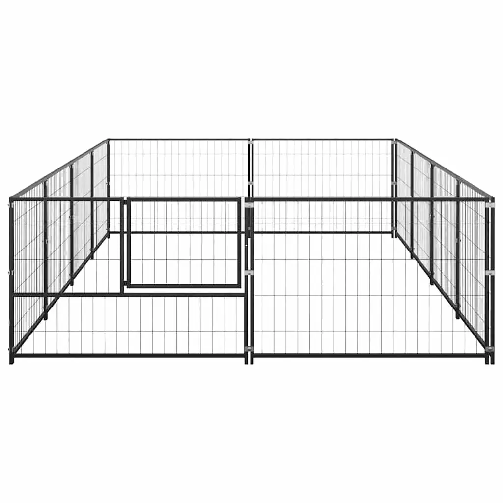 Dog Kennel Steel Construction Large Black Outdoor Cage Enclosure Pet Run Exercise Play Area