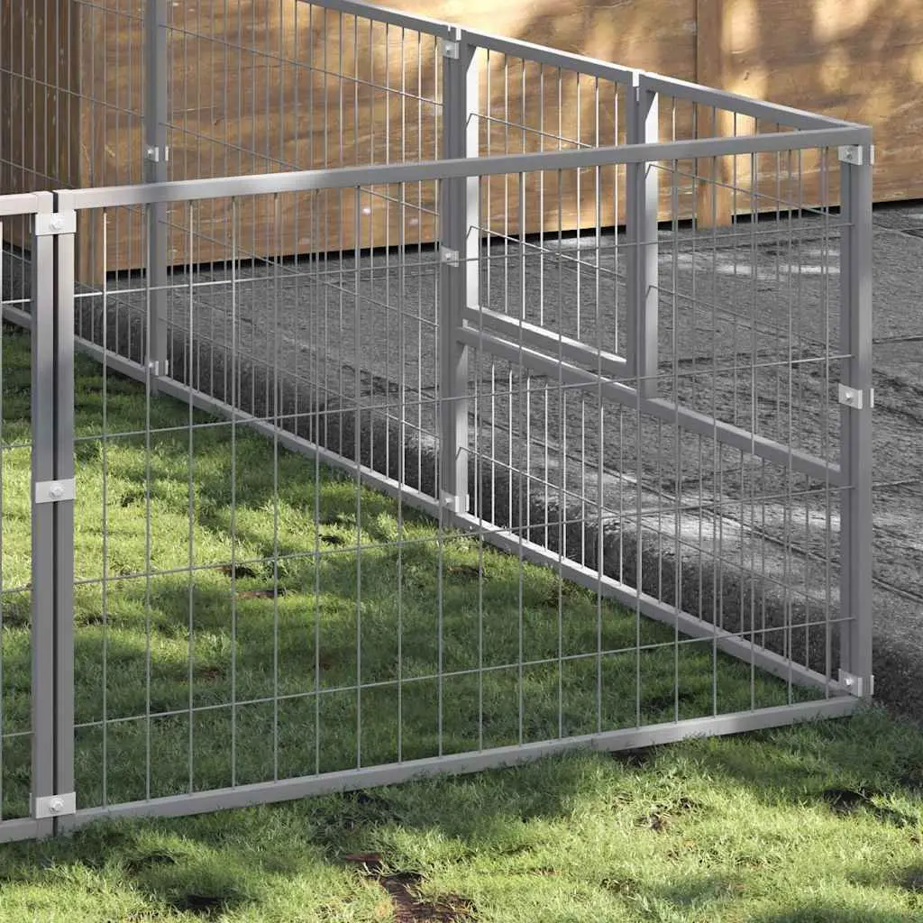 Dog Kennel 9 m² Outdoor Pet Enclosure Steel Wire Mesh Run Play Area