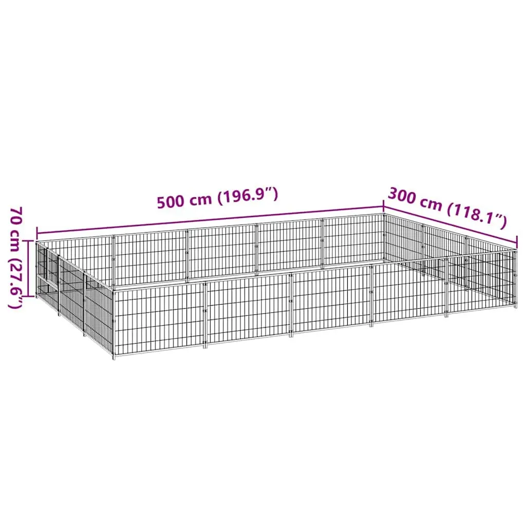 15 m² Dog Kennel with Lockable Door