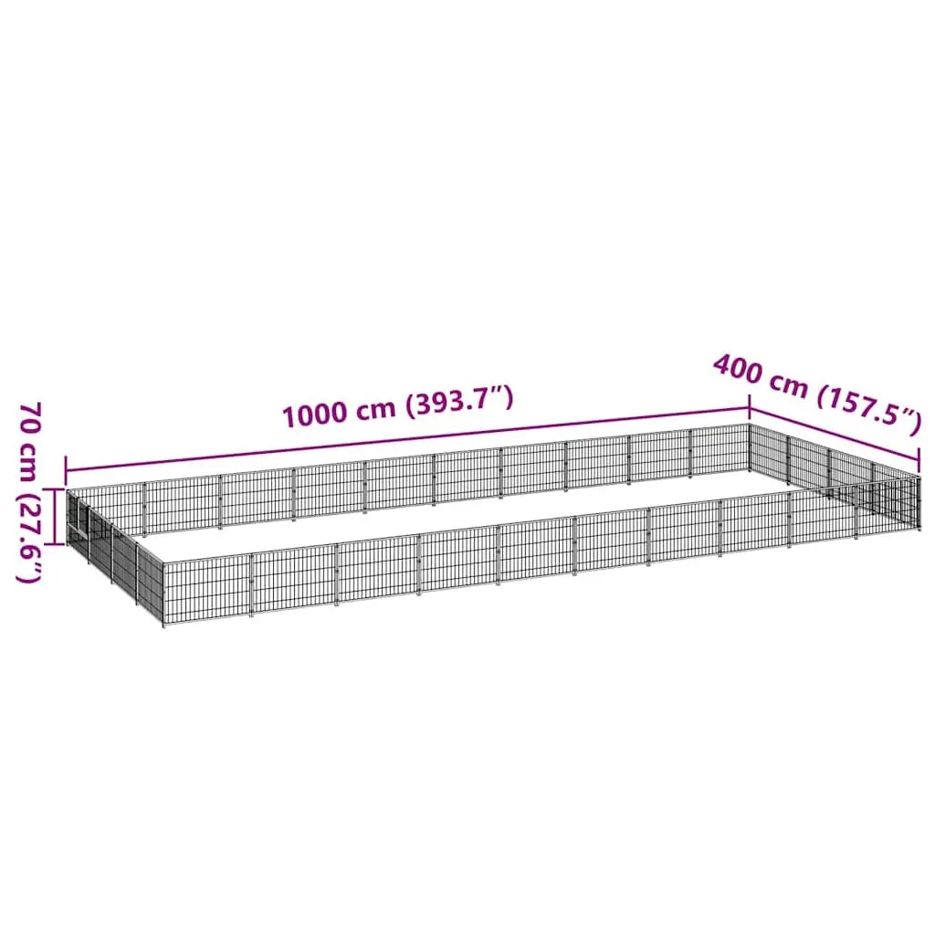 Dog Kennel Outdoor Pet Enclosure 40m² Steel Wire Mesh Large Exercise Run Cage