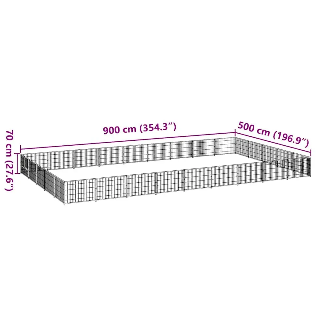 Dog Kennel Steel Wire Mesh Large Outdoor Exercise Play Pen Black
