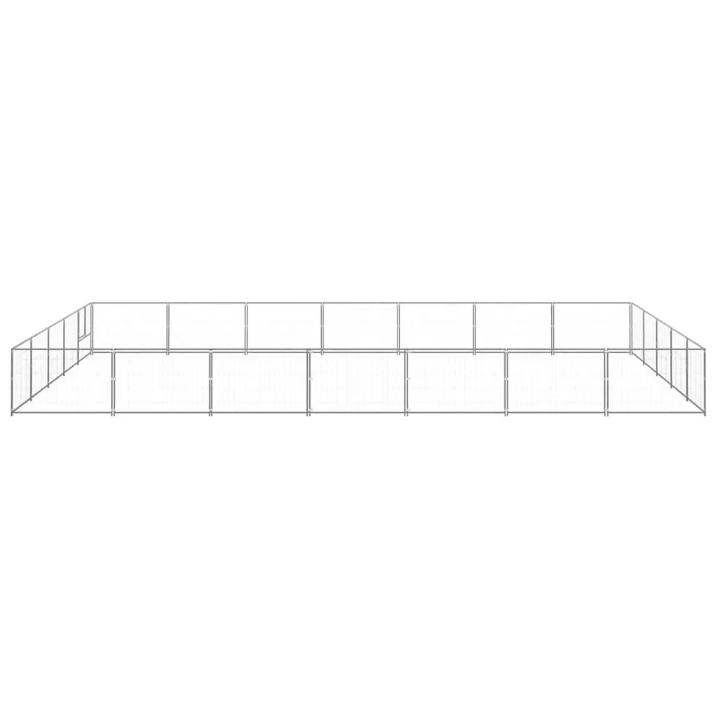 Dog Kennel Steel Wire Mesh Outdoor Enclosure Large Silver