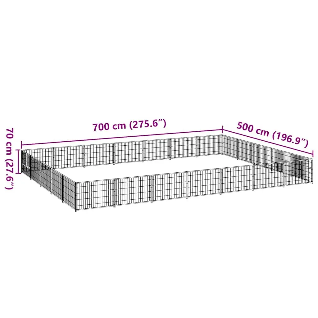 Dog Kennel Steel Wire Mesh Outdoor Enclosure Large Silver