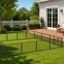 Dog Kennel Run Outdoor Pet Enclosure Steel Wire Mesh Exercise Play Pen 50 m²