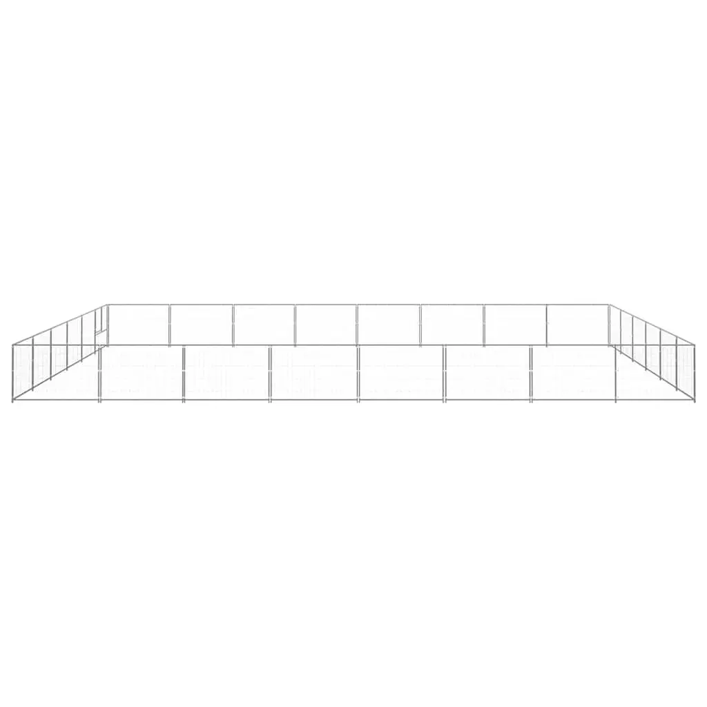 Dog Kennel Outdoor Pet Enclosure Steel Wire Mesh Cage Large Run Silver