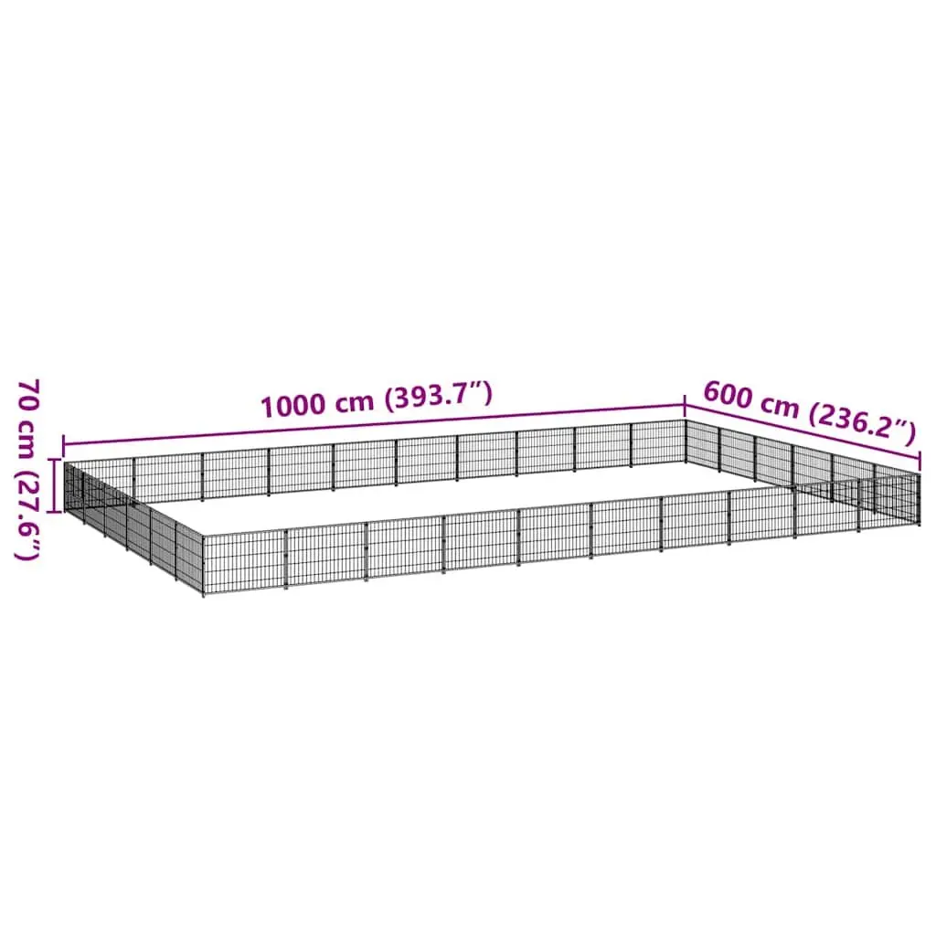 Dog Kennel 60m² Outdoor Pet Enclosure Steel Wire Mesh Run Lockable Door
