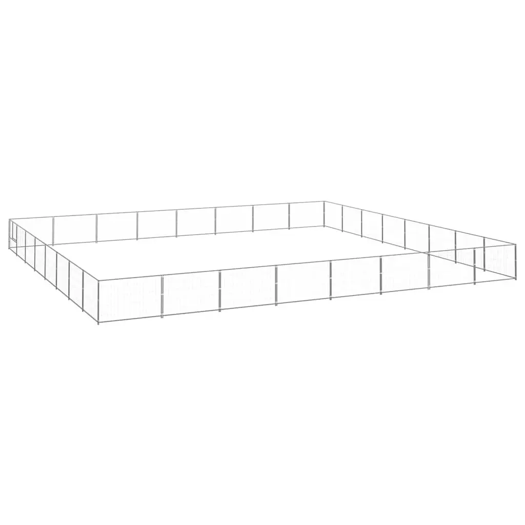 Dog Kennel Steel Wire Mesh Outdoor Large Exercise Space Silver