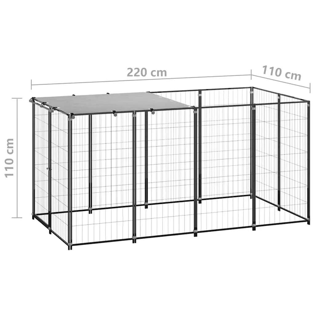 Dog Kennel Outdoor Steel Cage Enclosure Run Exercise Play Pen Area 2.42m²