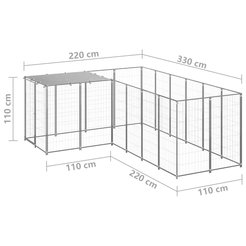 Silver Dog Kennel 4.84m² for Outdoor Use