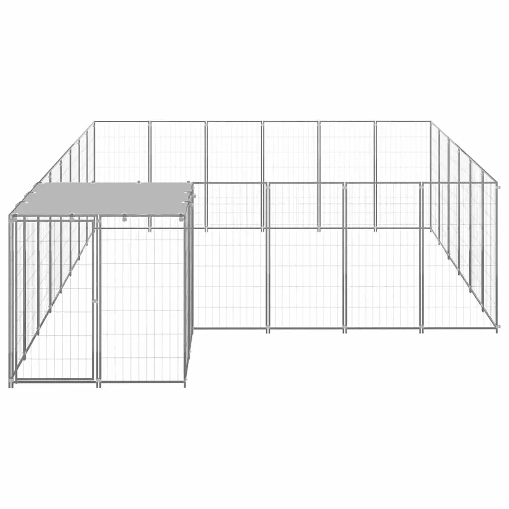 Steel Wire Mesh Dog Kennel Large Outdoor Run Enclosure Pet Cage Silver