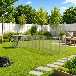 Dog Kennel Outdoor Steel Cage Pet Enclosure Run Exercise Play Pen Mesh Wire
