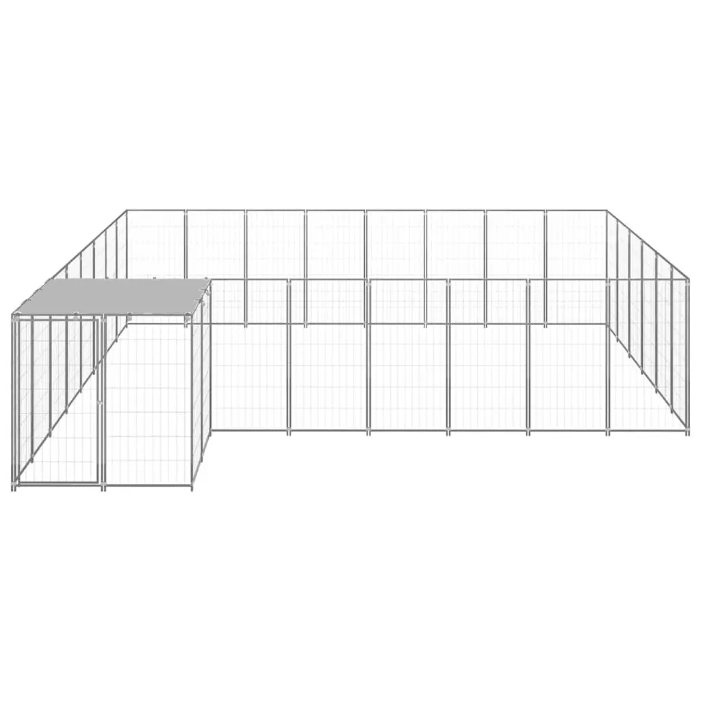 Dog Kennel Steel Outdoor Large Silver Mesh Enclosure