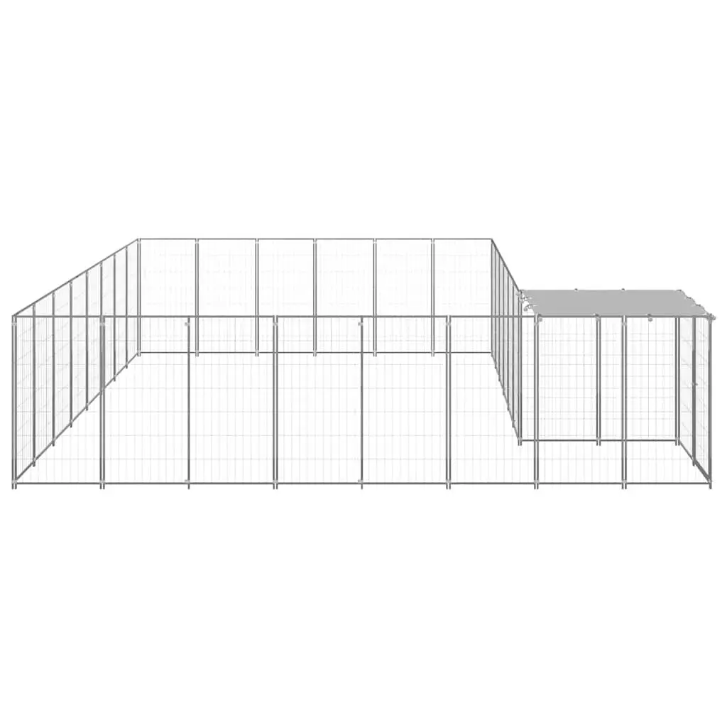 Dog Kennel Steel Outdoor Large Silver Mesh Enclosure
