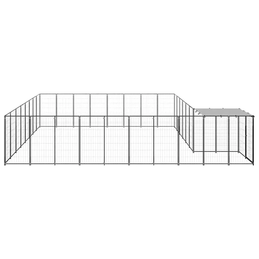 Large Outdoor Dog Kennel Steel Construction Exercise Run Silver Wire Mesh