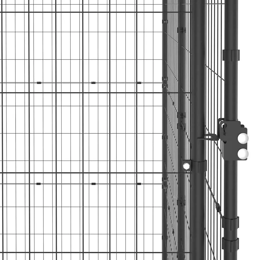 Outdoor Dog Kennel Steel Frame with Roof Water-Resistant Canopy Exercise Run