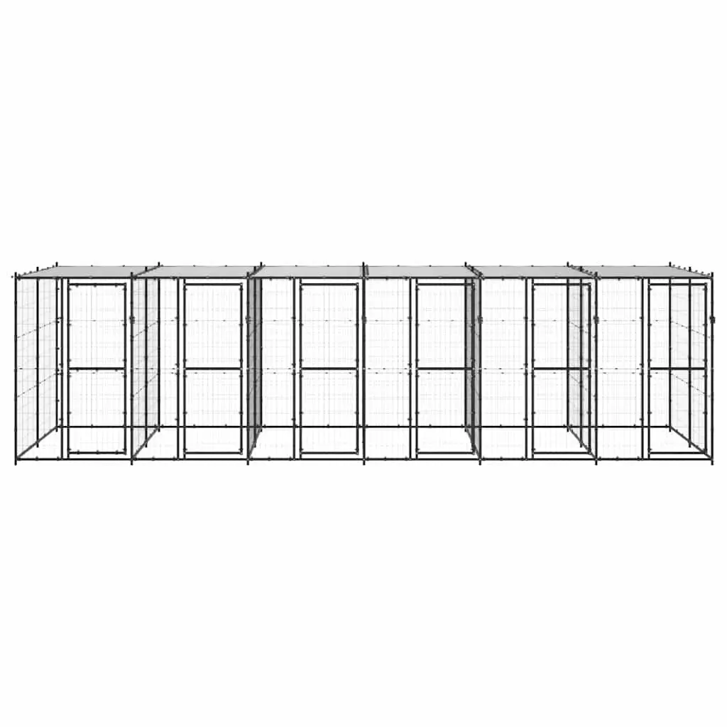 Outdoor Dog Kennel Steel Frame Roof Mesh Run Enclosure Exercise Playpen Secure
