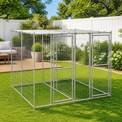 Practical 4.84 m² Outdoor Dog Kennel with Canopy