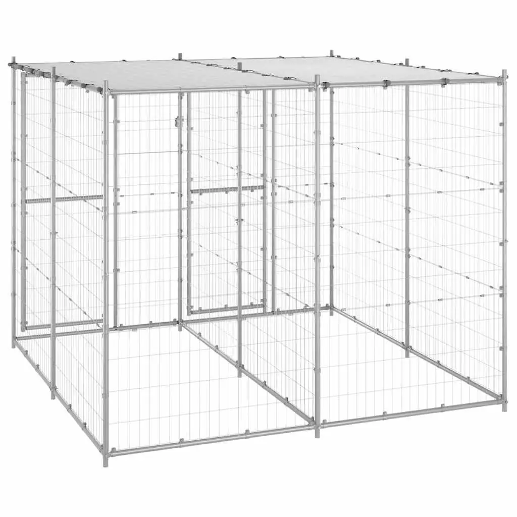 4.84 m² Outdoor Dog Kennel with Canopy