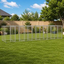 Practical Galvanised Steel Dog Kennel Run 16.94 m²