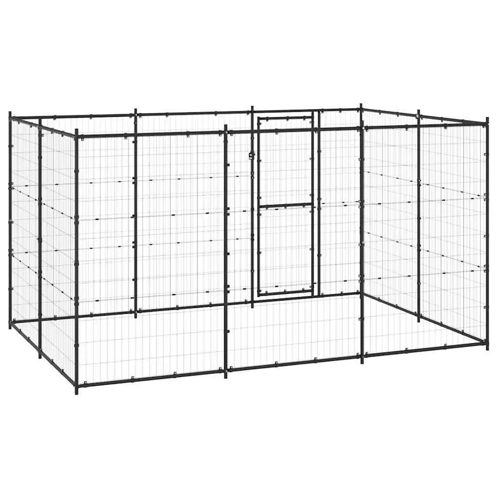 Outdoor Dog Exercise Pen Steel Enclosure Lockable Black Mesh 7.26m²