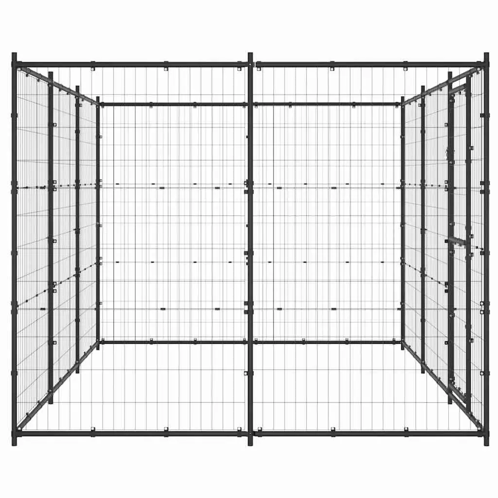 Outdoor Dog Exercise Pen Steel Enclosure Lockable Black Mesh 7.26m²