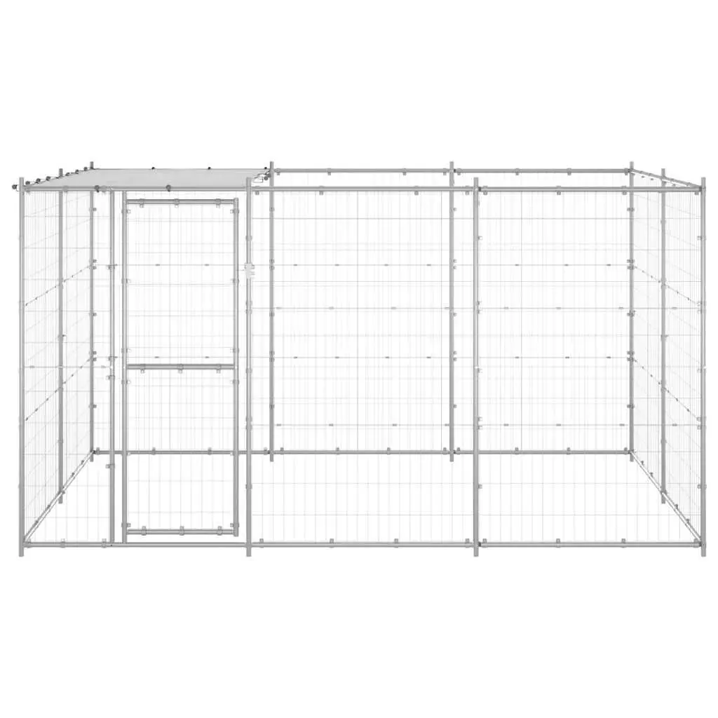 Outdoor Dog Kennel Galvanised Steel Mesh Roof Canopy Large Exercise Run Pen
