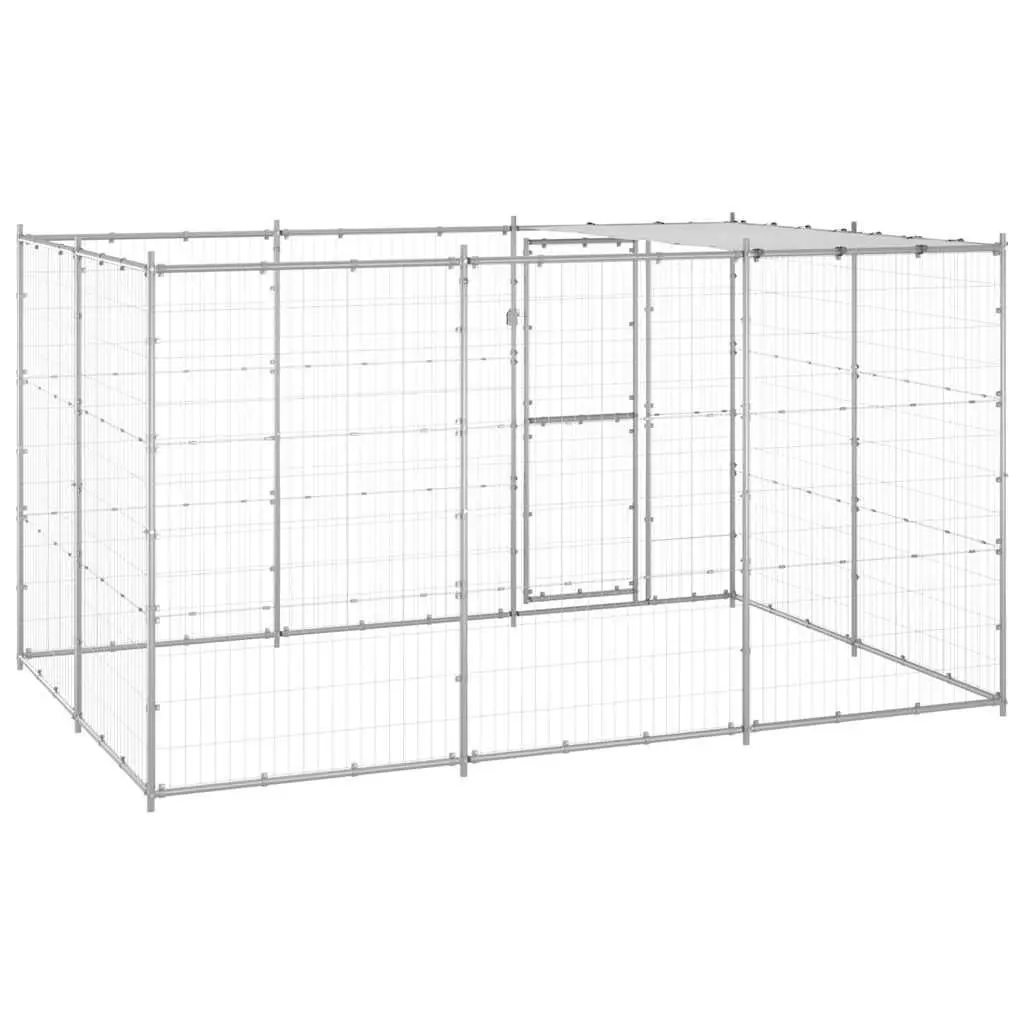 Outdoor Dog Kennel Galvanised Steel Mesh Roof Canopy Large Exercise Run Pen