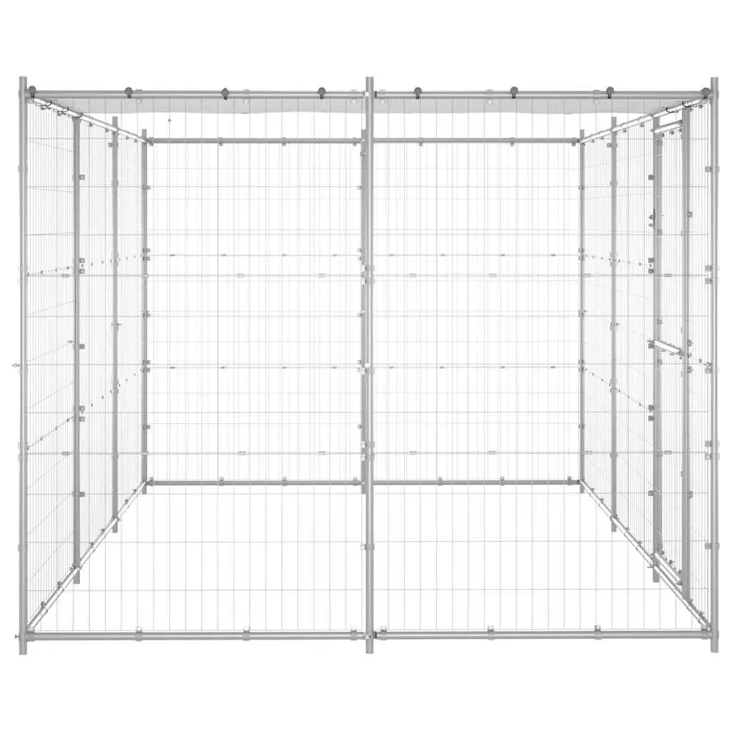 Outdoor Dog Kennel Galvanised Steel Mesh Roof Canopy Large Exercise Run Pen