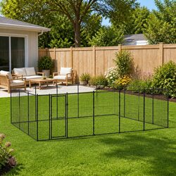 Dog Kennel Outdoor 24.2m² Steel Exercise Play Pen Run Enclosure Security