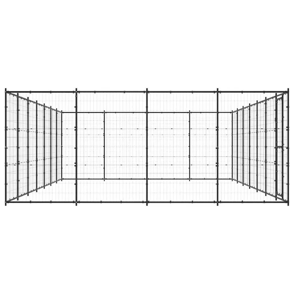 Dog Kennel Outdoor Steel Exercise Run Enclosure Mesh Ventilation Lockable Door