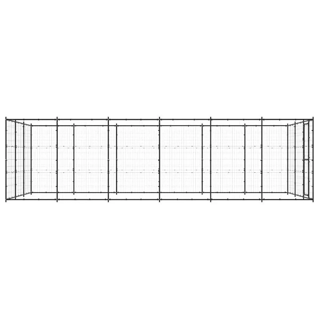 Dog Kennel Steel Mesh Outdoor Run 21.78 m² Black Exercise Pen