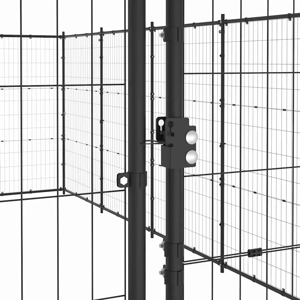 Dog Kennel Steel Mesh Outdoor Run 21.78 m² Black Exercise Pen