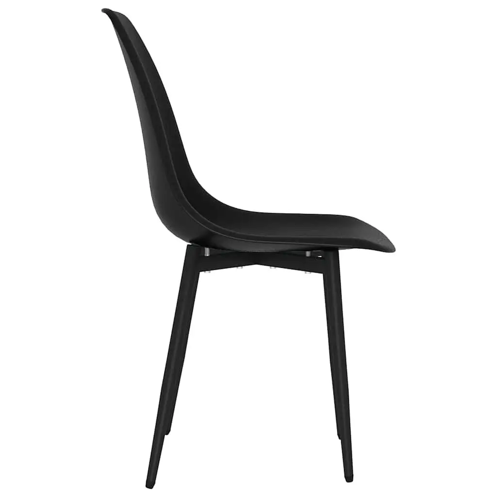 Dining Chairs Set 6 Piece Polypropylene Metal Black Ergonomic Curved Backrest