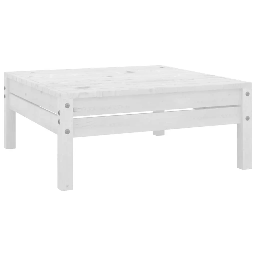 3 Piece Outdoor Lounge Set White Pinewood Garden Furniture Patio Seating