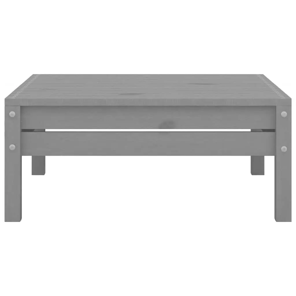 Garden Lounge Set 5 Piece Grey Solid Pinewood Outdoor Furniture Relaxing Seating