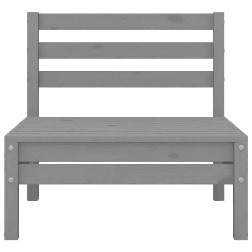 5 Piece Outdoor Lounge Set Grey Solid Pinewood Modular Garden Furniture