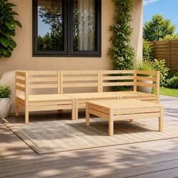 Practical 4-Piece Garden Lounge Set for Outdoor Use