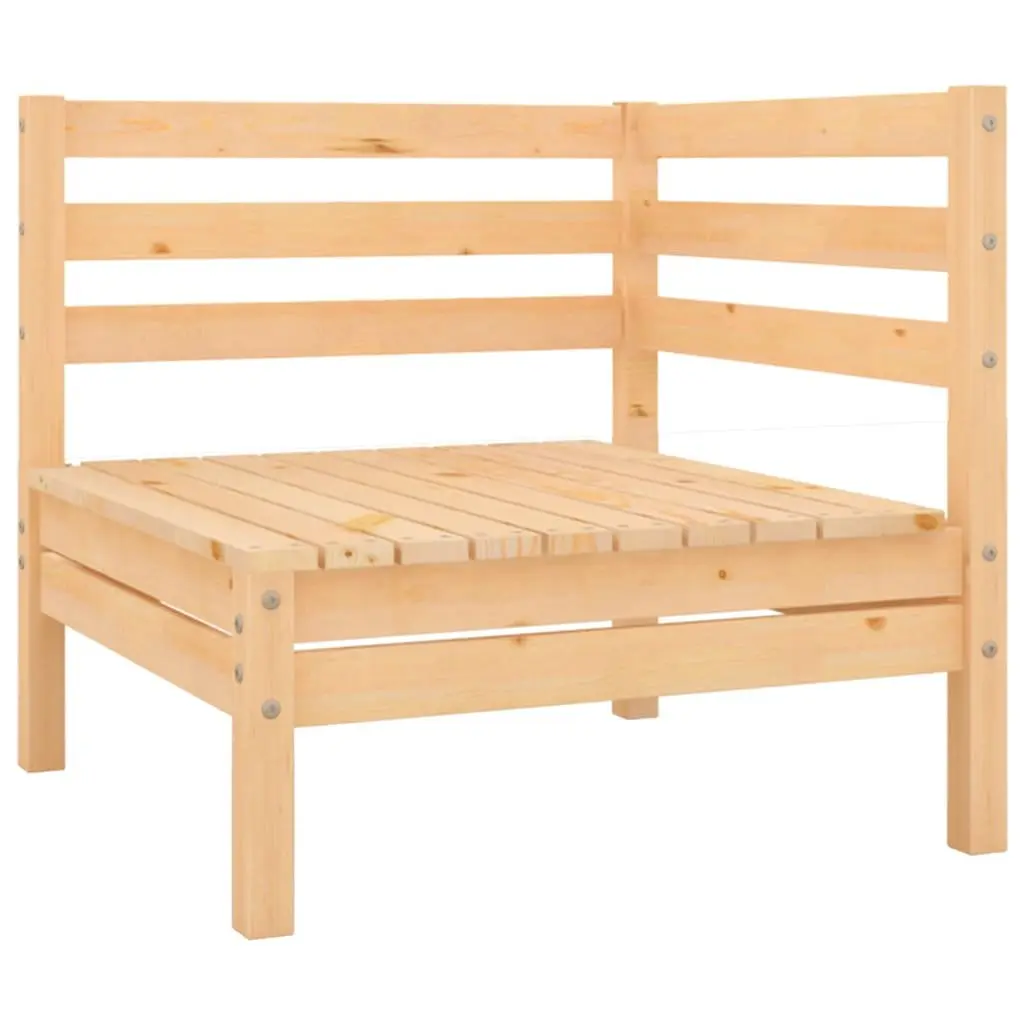 Modular Garden Lounge Set Brown Solid Pinewood Outdoor Furniture 4 Piece