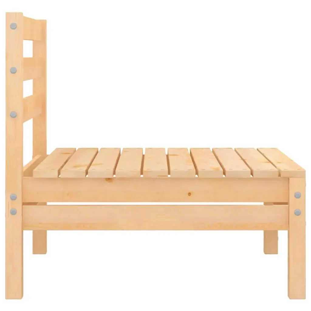 Modular Garden Lounge Set Brown Solid Pinewood Outdoor Furniture 4 Piece