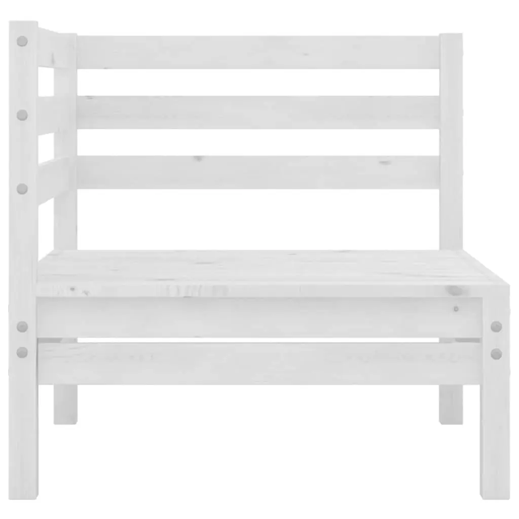 3 Piece Outdoor Garden Lounge Set Solid Pinewood Modular White Patio Furniture