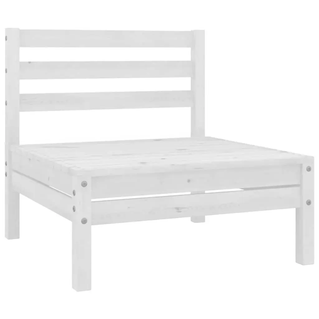 Outdoor 4 Piece Lounge Set Modular White Solid Pinewood Garden Furniture