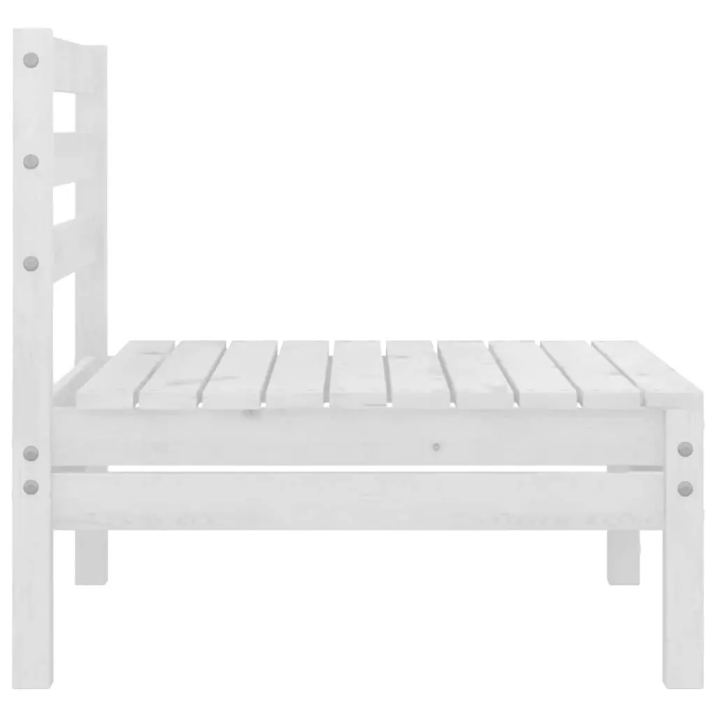 Outdoor 4 Piece Lounge Set Modular White Solid Pinewood Garden Furniture