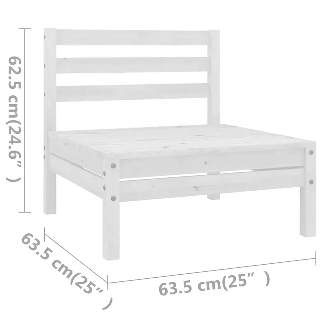 5 Piece Garden Lounge Set Solid Wood White Patio Outdoor Furniture Sofa