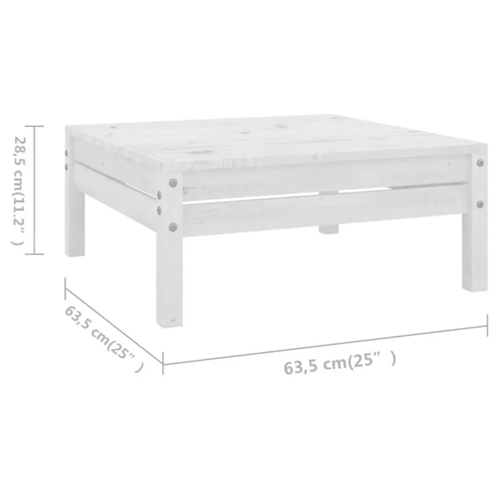 7 Piece Garden Lounge Set Solid Pinewood White Pallet Style Outdoor Furniture