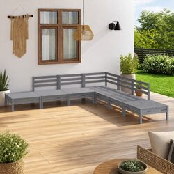 Practical 7 Piece Wooden Garden Lounge Set for Your Home